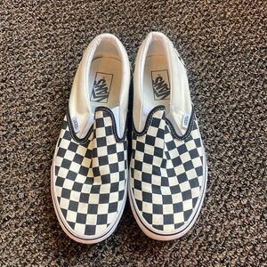 Vans black and white checkered slip-on shoes women’s size 9.5